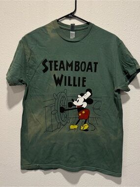 Disney "Steamboat Willie" Mickey Mouse Shirt Vintage Style Graphic Tee